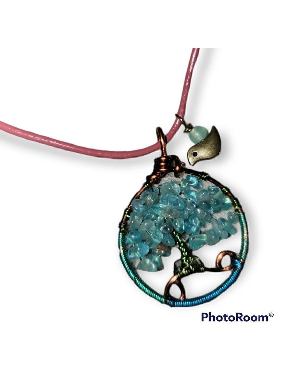 Tree Of Life Necklace Mauve Leather Lace #NEC13